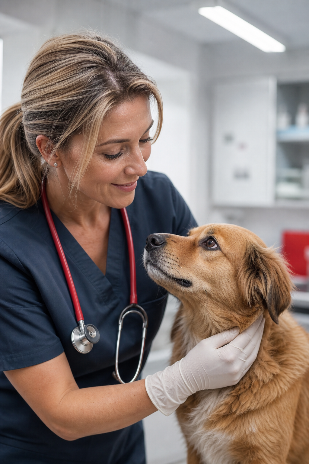Tierärztliches Notfallteam mit Hund